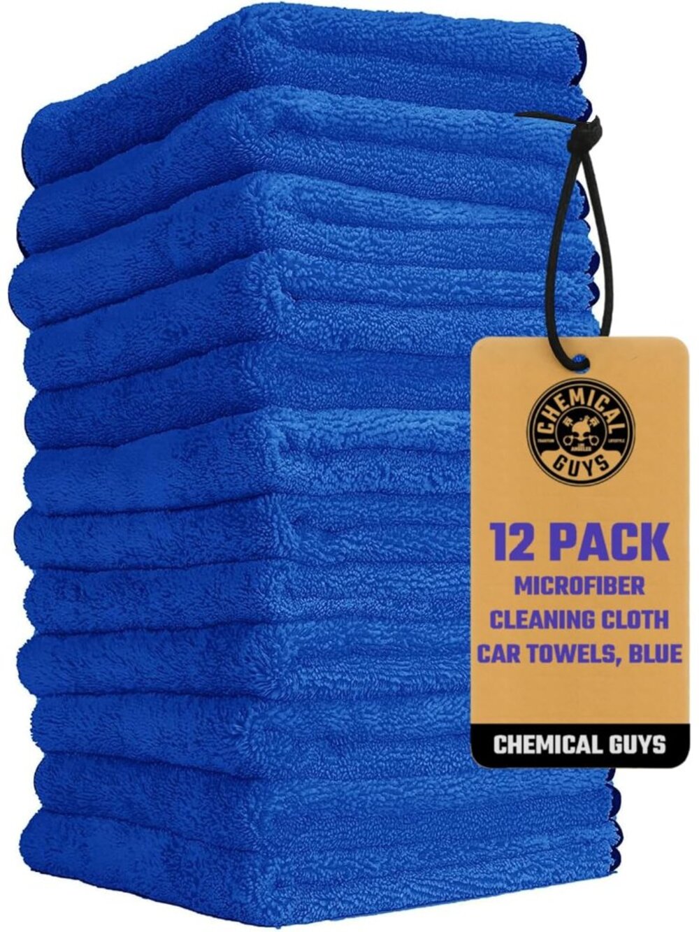 Professional Microfiber Towels, 16 x 16 in, Blue, 12 Pack